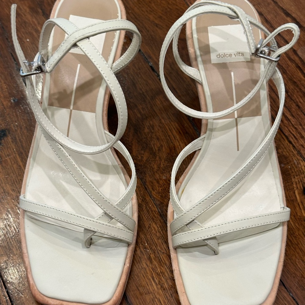 Dolce Vita Women's White Strappy Sandals